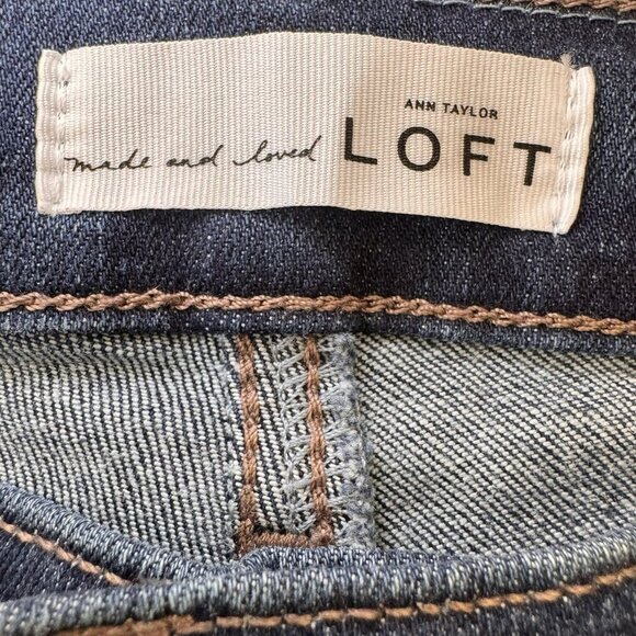 Loft Skinny Crop Jeans Womens Size 28/6 Mid Rise Dark Wash Denim - Picture 4 of 6